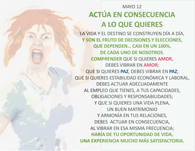 Actúa en consecuencia a lo que quieres